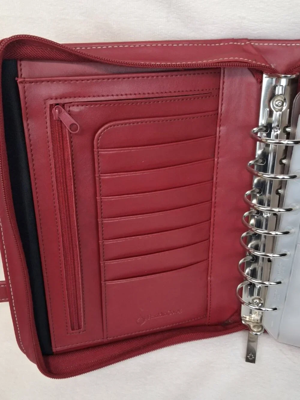 FRANKLIN COVEY Red 7 Ring Planner Binder With Handles Full Zip Read